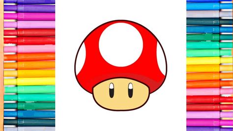 How To Draw Mario Mushroom Easy Drawings Step By Step Youtube