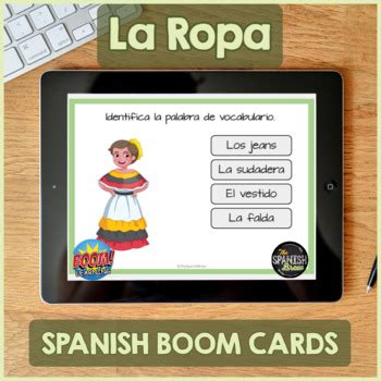 Spanish Task Cards About Clothing For Boom Learning Distance Learning