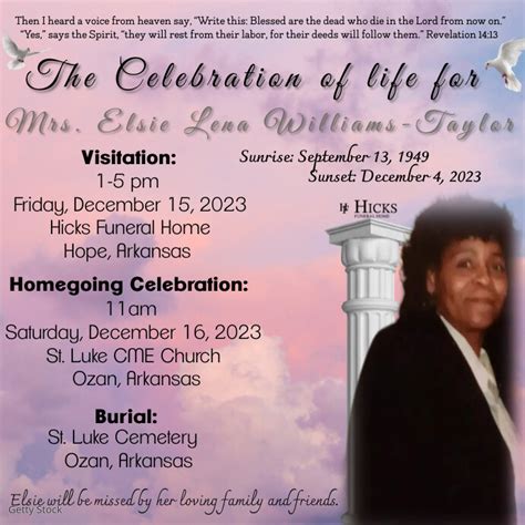 A Celebration Of Life Funeral Homegoing Template Postermywall