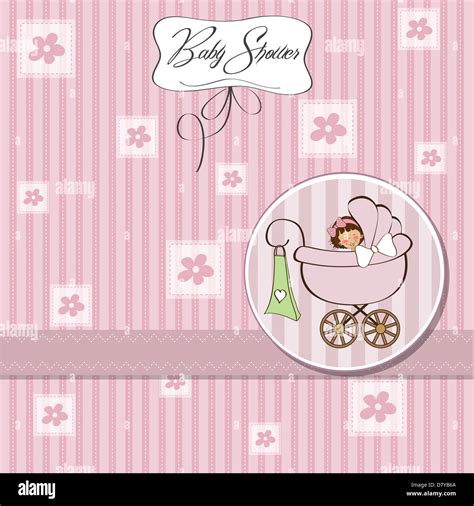 baby girl announcement card Stock Photo - Alamy