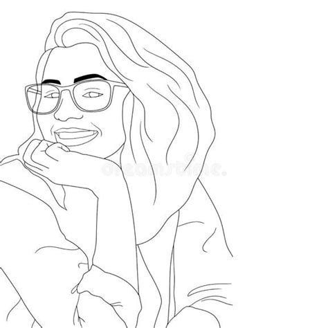 Coloring Pages Women Glasses Stock Illustrations 6 Coloring Pages Women Glasses Stock