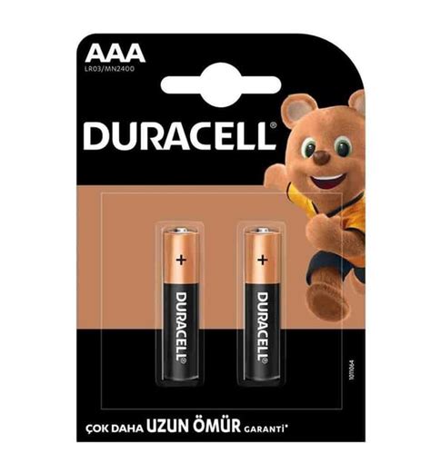 Duracell LR03 MN2400 Alkalin AAA İnce Kalem Pil 2 li Paket