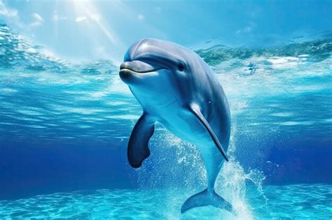 Premium AI Image | dolphin jumping in water