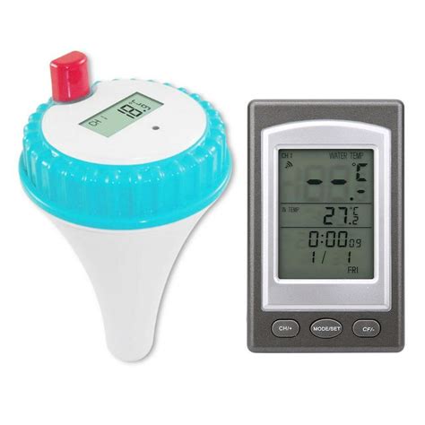 Tebru Pool Floating Thermometer, Wireless Water Temperature Gauge ...