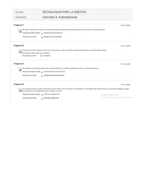 Actividad Automatizada Tecnologias Para La Gestion Studocu