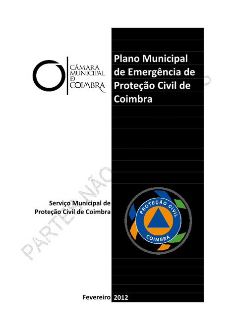 Pdf Plano Municipal De Emergência De Proteção Civil De Coimbra · O Plano Municipal De