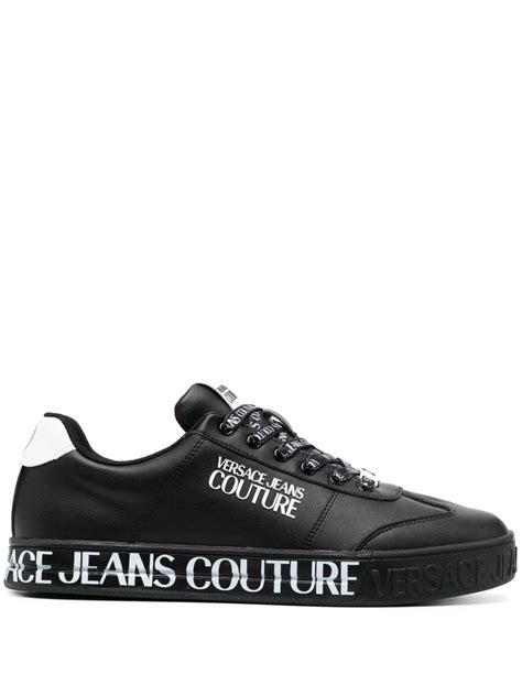 Versace Jeans Couture logo-print low-top Sneakers | Black | FARFETCH