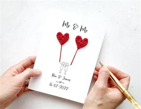 Mr And Mr Card Same Sex Wedding Card Personalised Etsy Uk