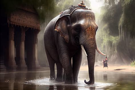 Thai Elephant Day March Ai Generated Art Stock Photo At