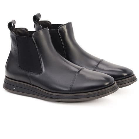 Sapato Abotinado Air Morgan Boot Em Couro Preto Tecnologias Air Bag