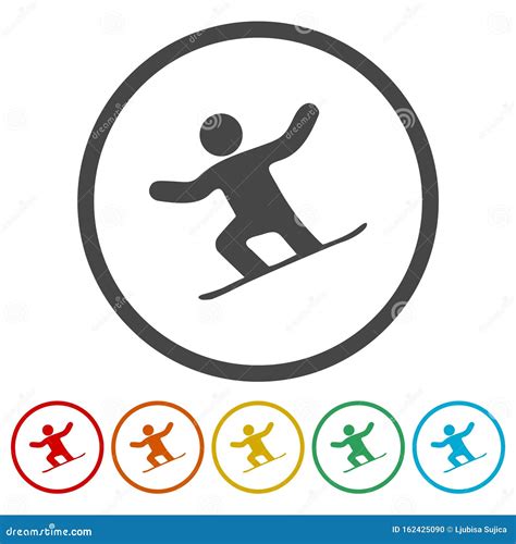 Snowboard Icons Set Vector Illustration Stock Vector Illustration