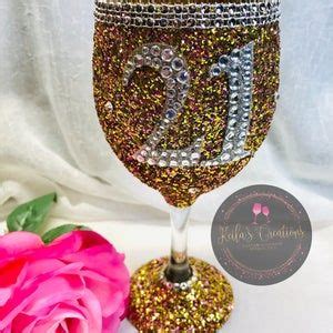 Rhinestone Bling Stem Wine Glass Custom Perfect For Wedding Etsy In