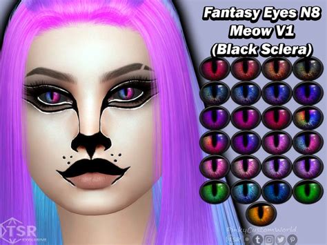 Fantasy Eyes N8 Meow V1 Black Sclera Eyes Face Painting Eye Color