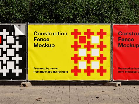 Free Construction Fence Banner Mockup Psd Set Psfiles