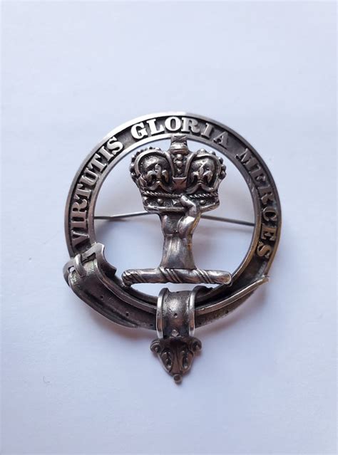 Vintage Macleod Clan Crest Pin Heirloom Scottish Scotland Jewelry