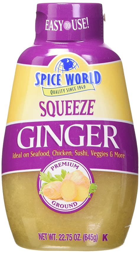 Spice World Squeezable Minced Ginger 22 75oz Ready To Use Perfect For Stir Fry Marinades