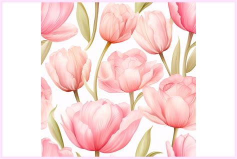 Tulip Flower Seamless Pattern Graphic By Forhadx5 Creative Fabrica