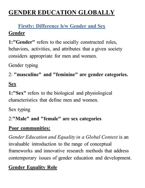 Gender Education