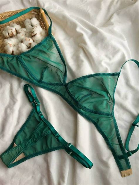 Green Lingerie Set Lace Lingerie Set Green Lingerie Lace Etsy