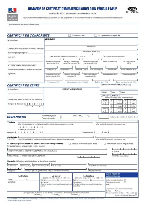 Formulaire Cerfa 1577601 1375001 1375703 1375304 137494