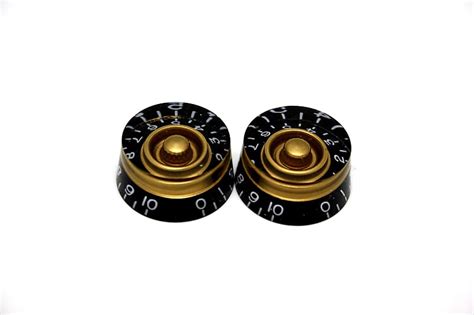 2x Black And Gold Speed Knob For Gibson Epiphone Style Cts Or Reverb