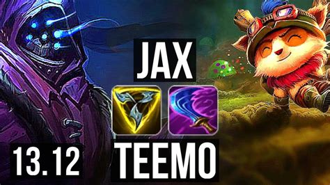 Jax Vs Teemo Top 1 1m Mastery 500 Games 8 2 3 Dominating Kr