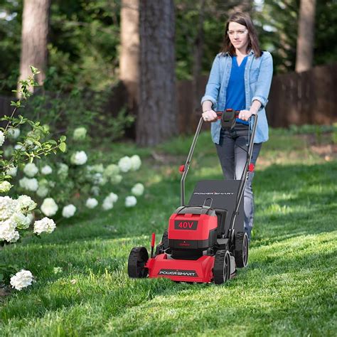 Powersmart Cordless Lawn Mower Battery Powered With Bag 17 Inch 3 In 1 With 40v 4 0ah Lithium