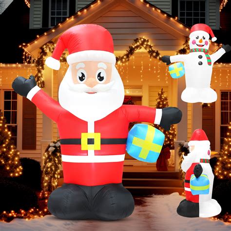 Hequsigns 6 Ft Christmas Inflatable Santa Claus Outdoor Decoration For