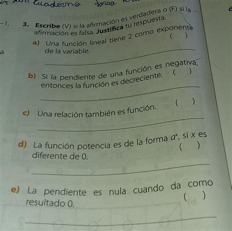 Escribe V Si La Afirmaci N Es Verdadera O F Si La Afirmaci N Es Falsa