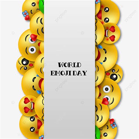 World Emoji Day Vector Art Png Border With Smileys World Emoji Day