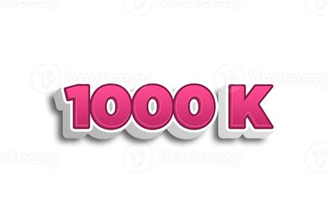 1000 K Subscribers Celebration Greeting Number With Pink 3d Design