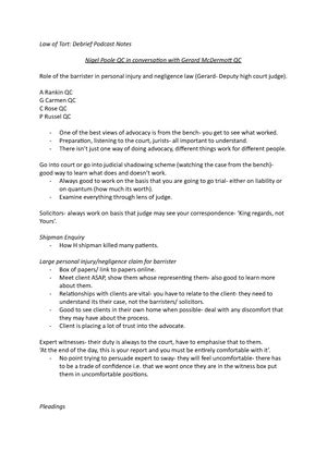 LC2 MCQs Tort Law MCQs 1 Multiple Choice Questions Learning Cycle 2