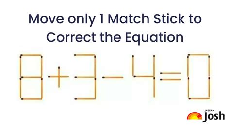 Puzzle To Test Your IQ Can You Move Only 1 Matchstick To Fix The