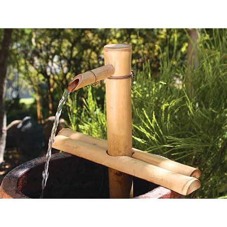 Bamboo Accents Adjustable Medium Water Spout Inch With Pump