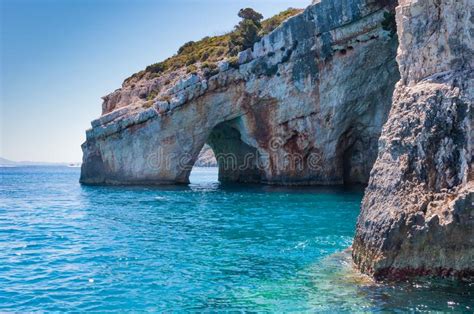 Ilha De Zakynthos Gr Cia Keri Caves Imagem De Stock Imagem De