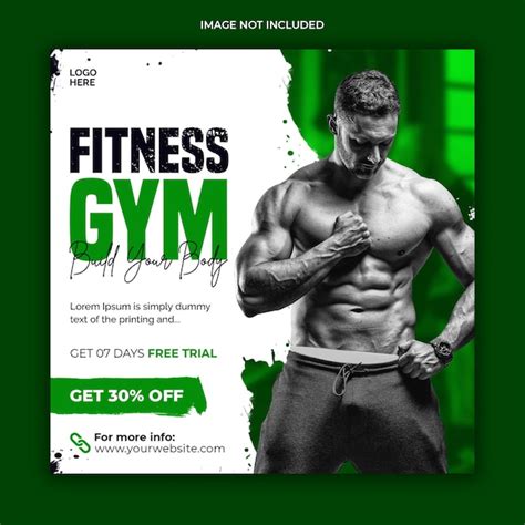 Premium PSD Gym Fitness Social Media Post Banner Template