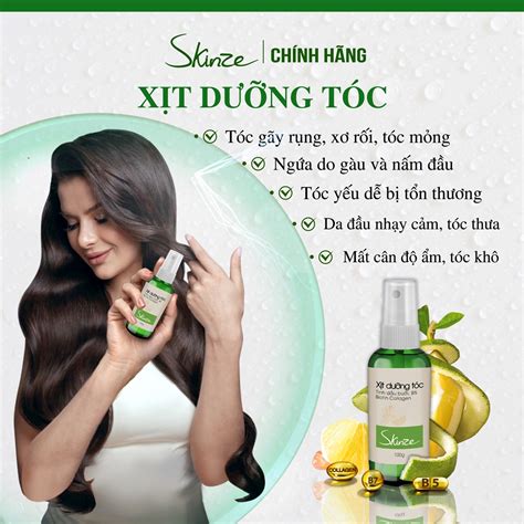 Xịt Dưỡng Tóc Skinze Tinh Dầu Bưởi Vitamin B5 Biotin Collagen Kích Thích Mọc Tóc Dưỡng Tóc Khô