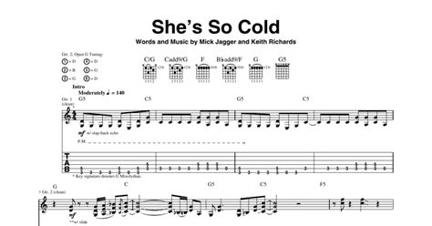 She S So Cold Guitar Tab Print Sheet Music Now