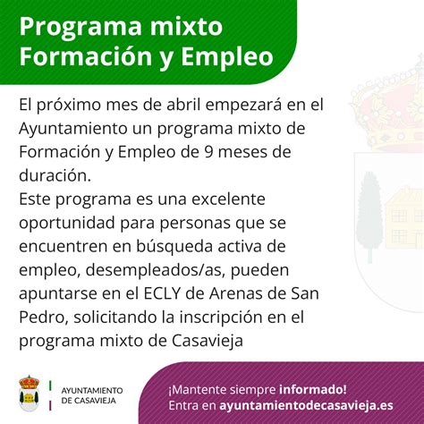 Programa Mixto De Formaci N Y Empleo Ayuntamiento De Casavieja