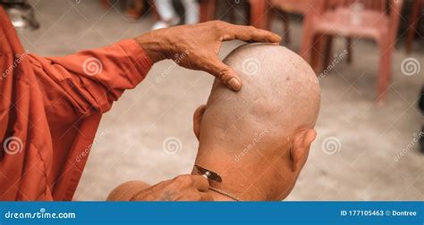 The Ceremony of Shaving the Hair, Buddhist Ordination Editorial Stock ...