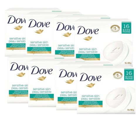 Dove Sensitive Skin Soap Bar Gentle Cleansing 16 X 106g 8 Case