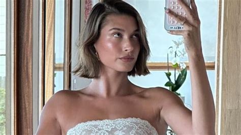 Hailey Bieber Braless In Perky Crop Top Celebrates V Day Love The