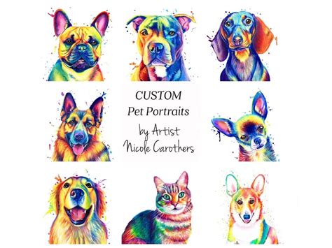 Custom Pet Portrait Pet Painting Personalized Portrait Dog Loss T