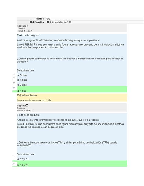 Programación de proyectos con PERT CPM segundo intento Puntos 6