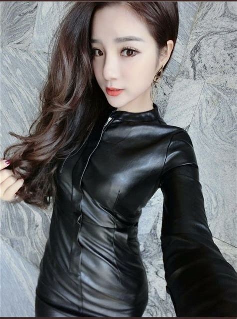 Black Leather Dresses Leather Wear Hot Outfits Pretty Outfits Lady