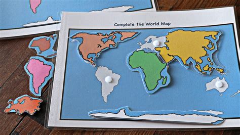 Continents Puzzle Printable, World Map Puzzle, 3 Part Cards Continents ...