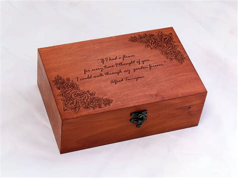 Personalized Jewellry Box Custom Engraved Wooden Box Engraved Poem On