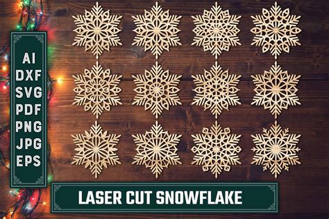 Snowflakes Laser Cut Svg Bundle 19 Graphic By Laijuakter · Creative Fabrica