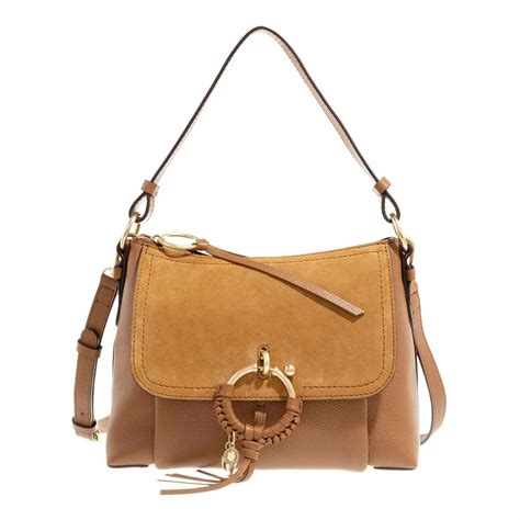 See By Chloé Joan Shoulder Bag Suede Caramello Borsa a tracolla