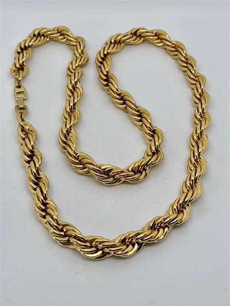 Napier Chunky Gold Plated Twisted Rope Chain Etsy